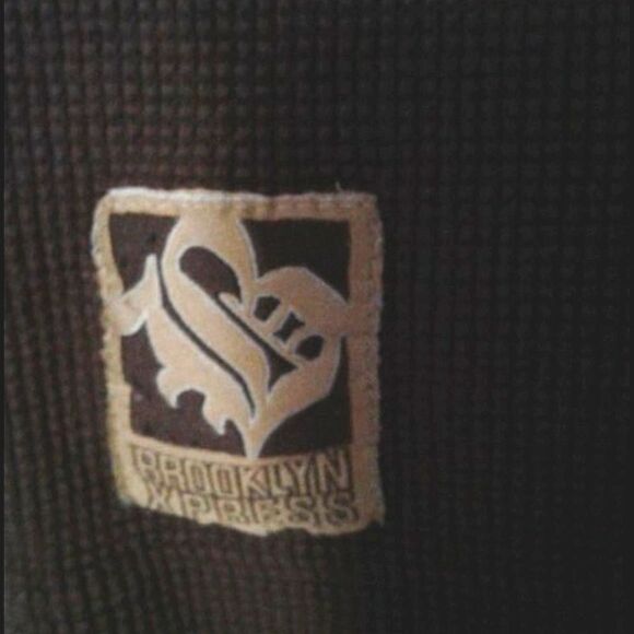 HOST PICK Retro 80s Brooklyn Express Brown & Tan Colorblock Long Sleeve Sweater - Picture 6 of 7